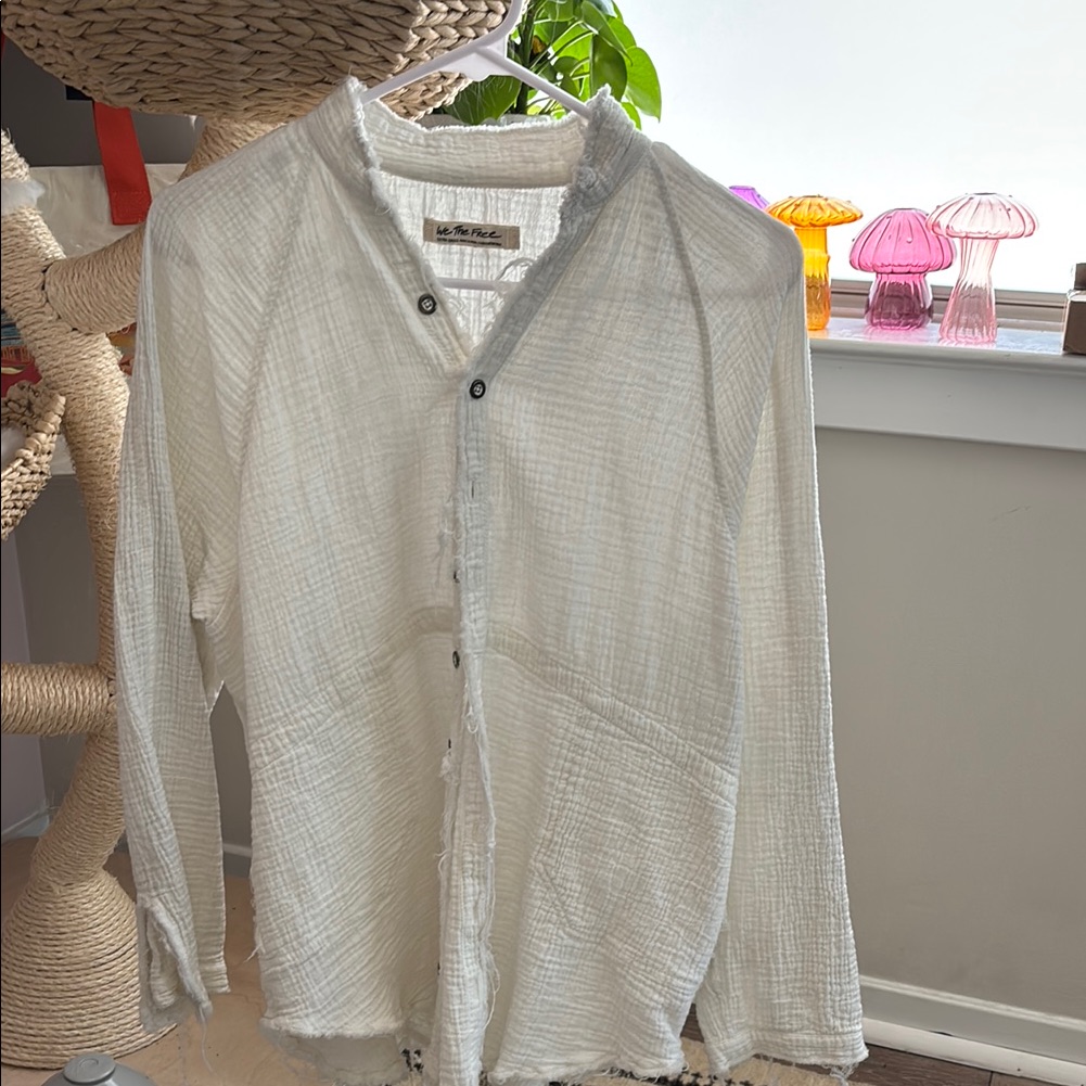 Fp White Button-Up Shirt